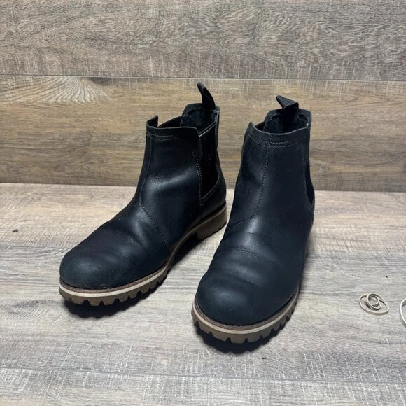Chaco Fields Chelsea Black Leather Boots Women's Size 10 - Picture 1 of 8